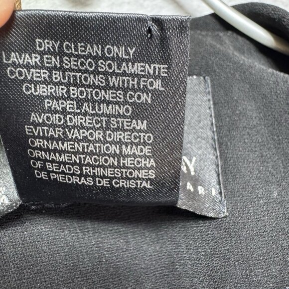 VTG St Anthony Sicari Evening Jacket Plus 22W Black Beaded Ruffles Suit Blazer - Picture 6 of 10